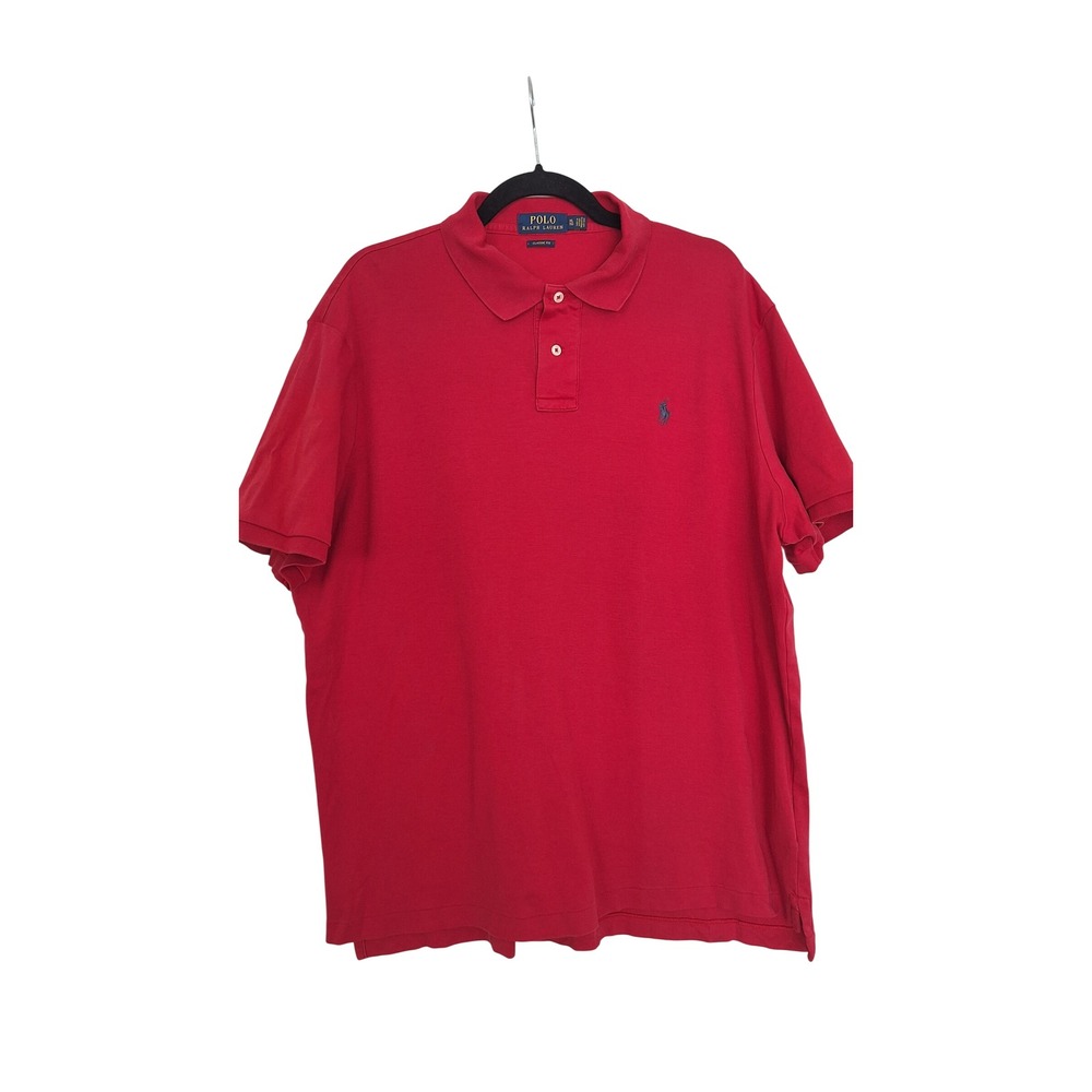 Polo Ralph Lauren Mens XL Red Classic Fit Short Sleeve Pique Polo Shirt